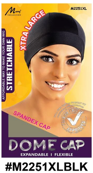 "Spandex Dome Cap in Extra Large Size - Black (#M2251XLBLK) - Stretchable and Comfortable."
