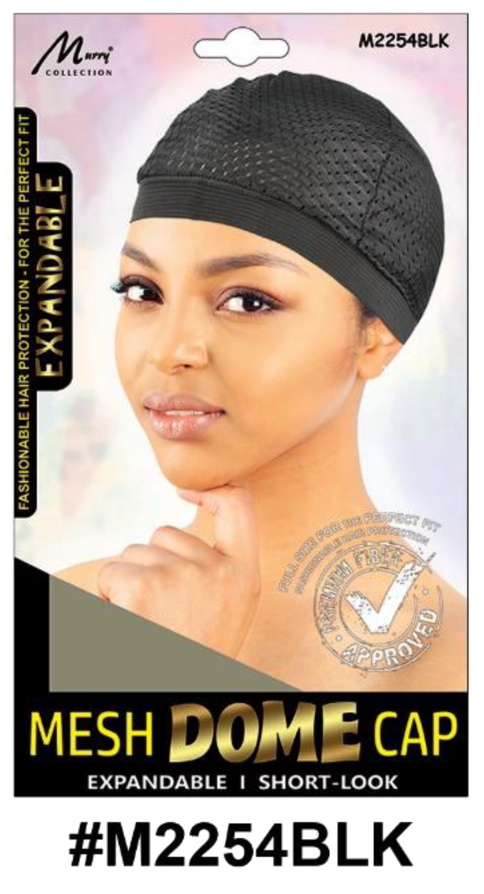 "Mesh Dome Cap in Black (#M2254BLK) - Expandable, Lightweight, and Breathable for Hair Protection and Wig-Making."