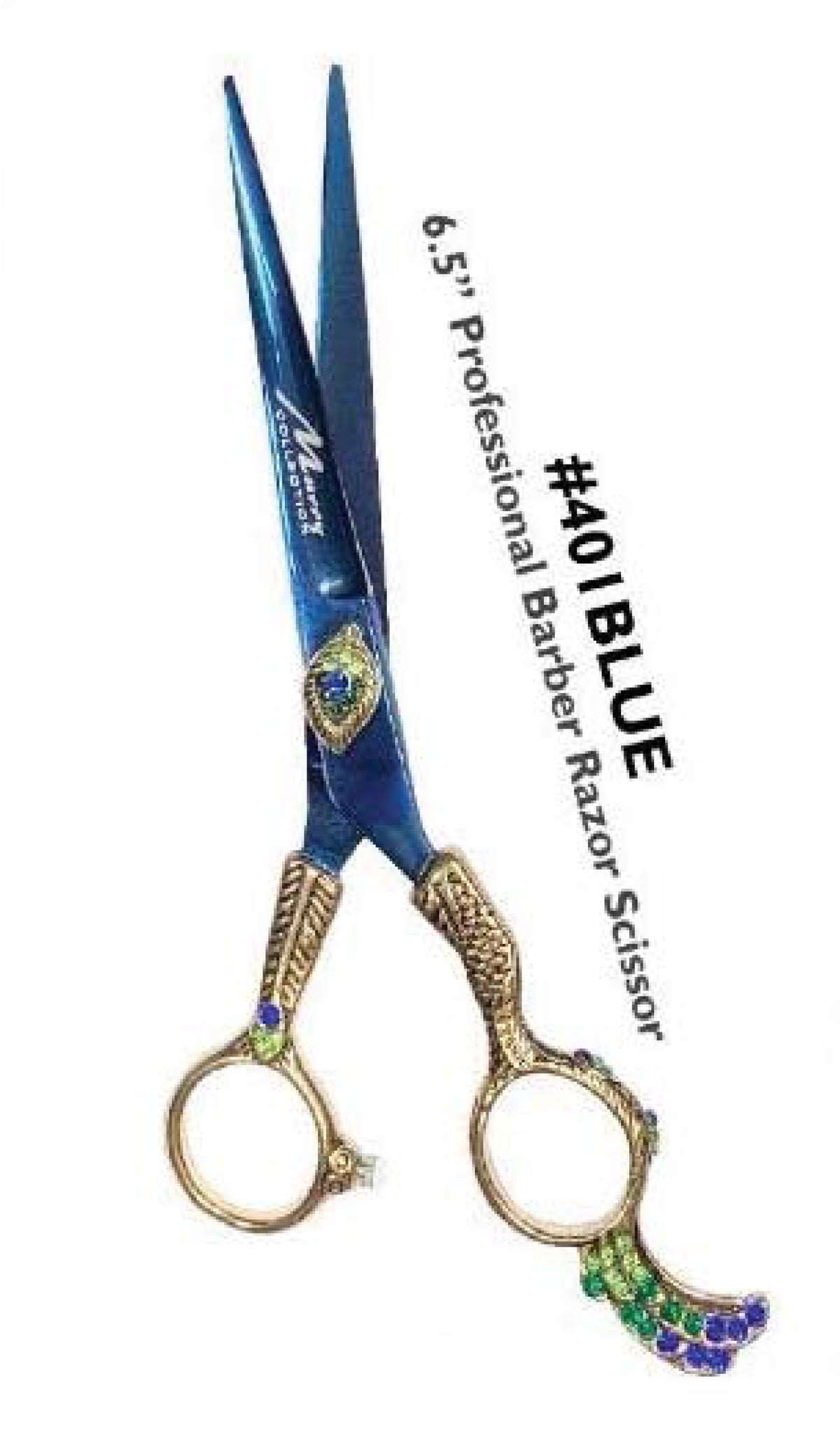 6.5" Professional Barber Razor Scissor Blue #401BLUE