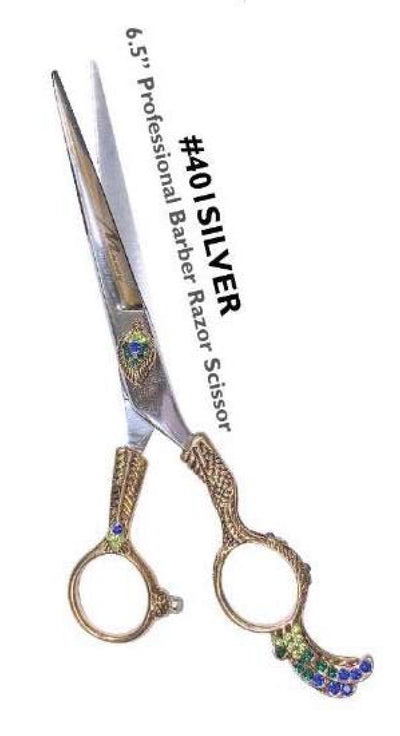 6.5" Professional Barber Razor Scissor Silver #401SILVER