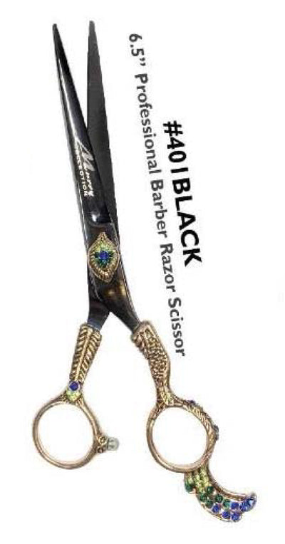 6.5" Professional Barber Razor Scissor Black #401BLACK