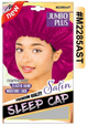 Satin Sleep Cap - Jumbo Plus - Black & Assorted - Premium Quality with Elastic Band - #M2285BLK & #M2285AST