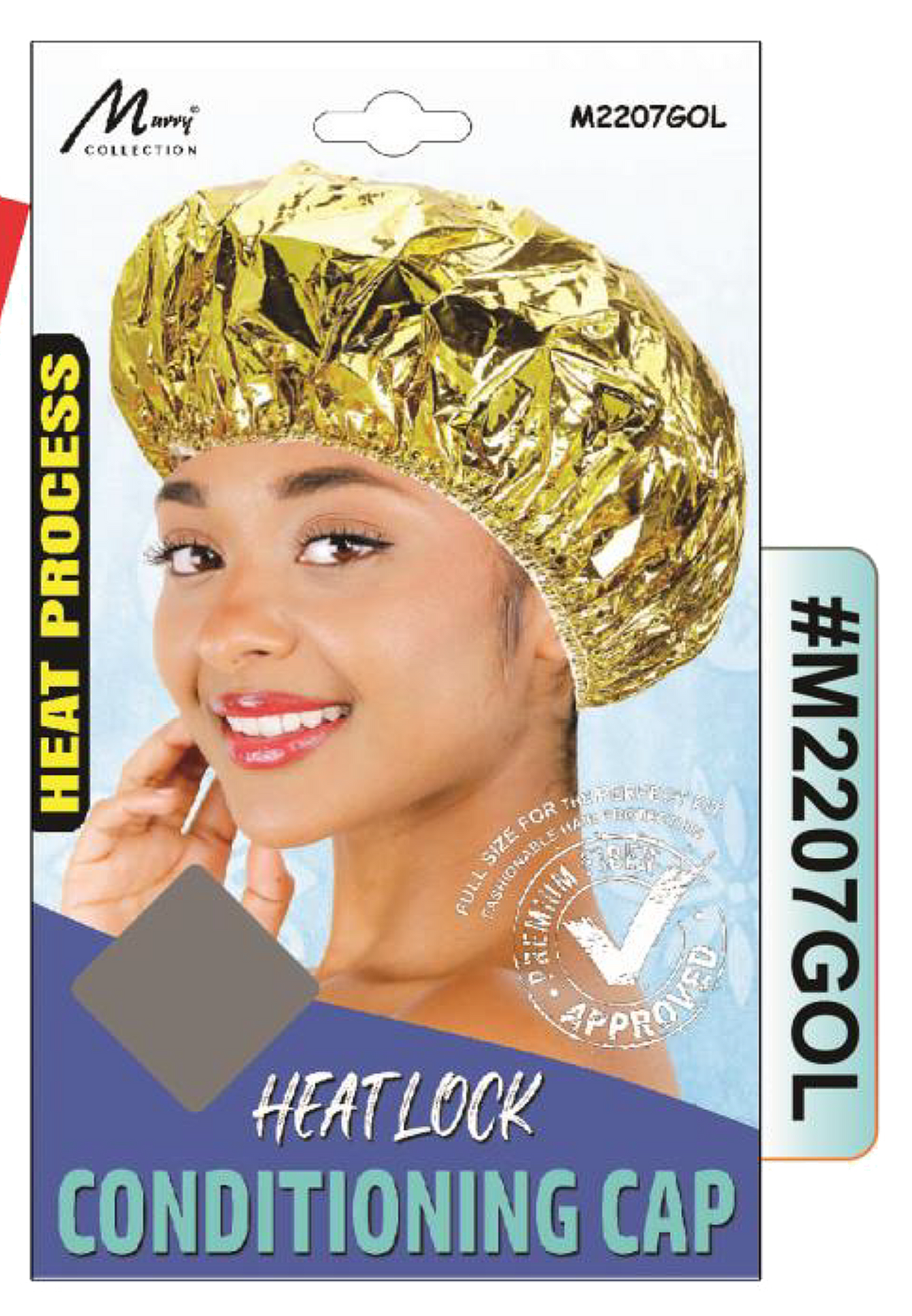 "Heat Lock Conditioning Cap in Gold (#M2207GOL) - Premium Hair Treatment Accessory."