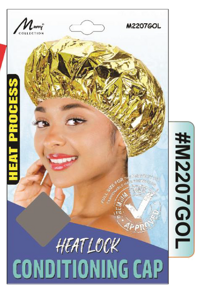 "Heat Lock Conditioning Cap in Gold (#M2207GOL) - Premium Hair Treatment Accessory."