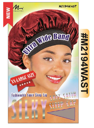 "Ultra Wide Band Silky Sleep Cap in Gold Print - XX-Large Size (#M2194WGLT)."