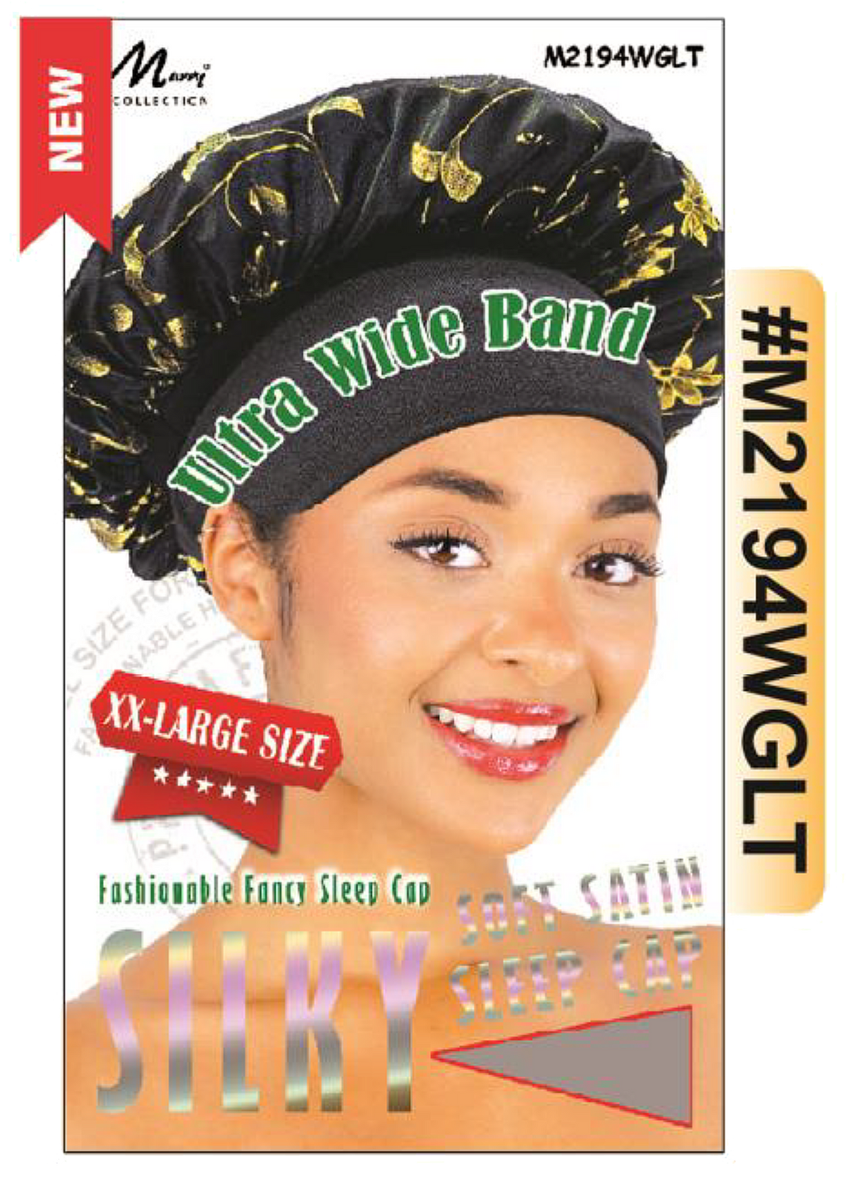 "Ultra Wide Band Silky Sleep Cap in Burgundy - XX-Large Size (#M2194WAST)."