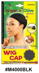 Argan + Olive Treated Stocking Wig Cap - 2 Pieces - Black - #M4000BLK