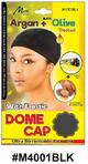 Argan + Olive Treated Dome Cap with Elastic - Black - #M4001BLK