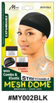 Stretchable Mesh Dome Cap with & Elastic - Black - #MY002BLK