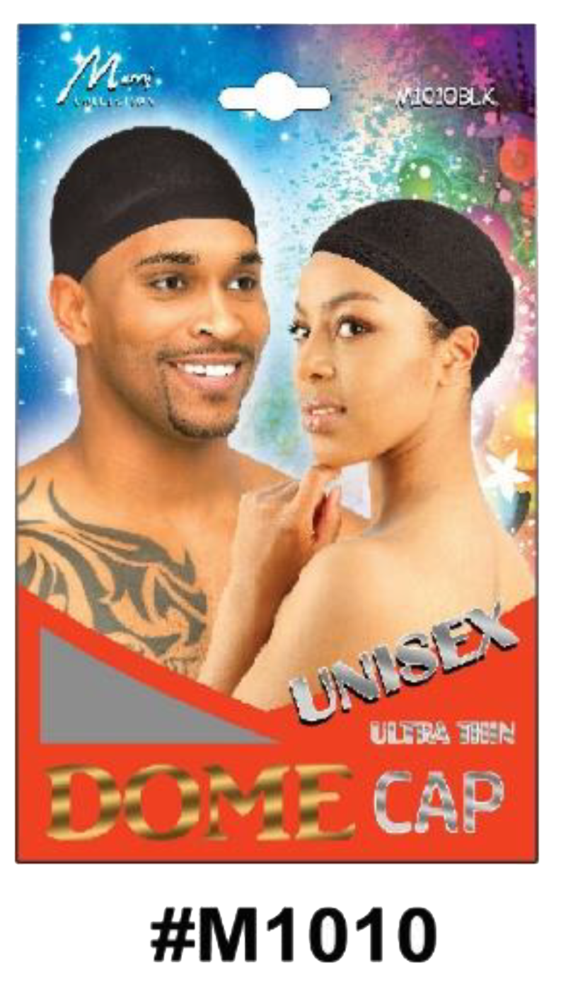 "Unisex Dome Cap - Ultra Thin - Black (#M1010) - Lightweight and Stretchable Hair Protection Cap."

