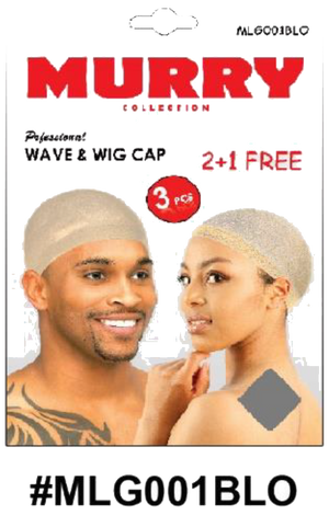 "Murry Collection Professional Wave & Wig Caps - Blonde - 2+1 Free, 3-Piece Pack."