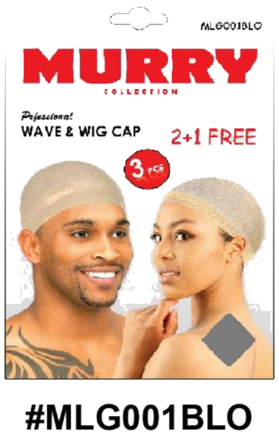 "Murry Collection Professional Wave & Wig Caps - Blonde - 2+1 Free, 3-Piece Pack."