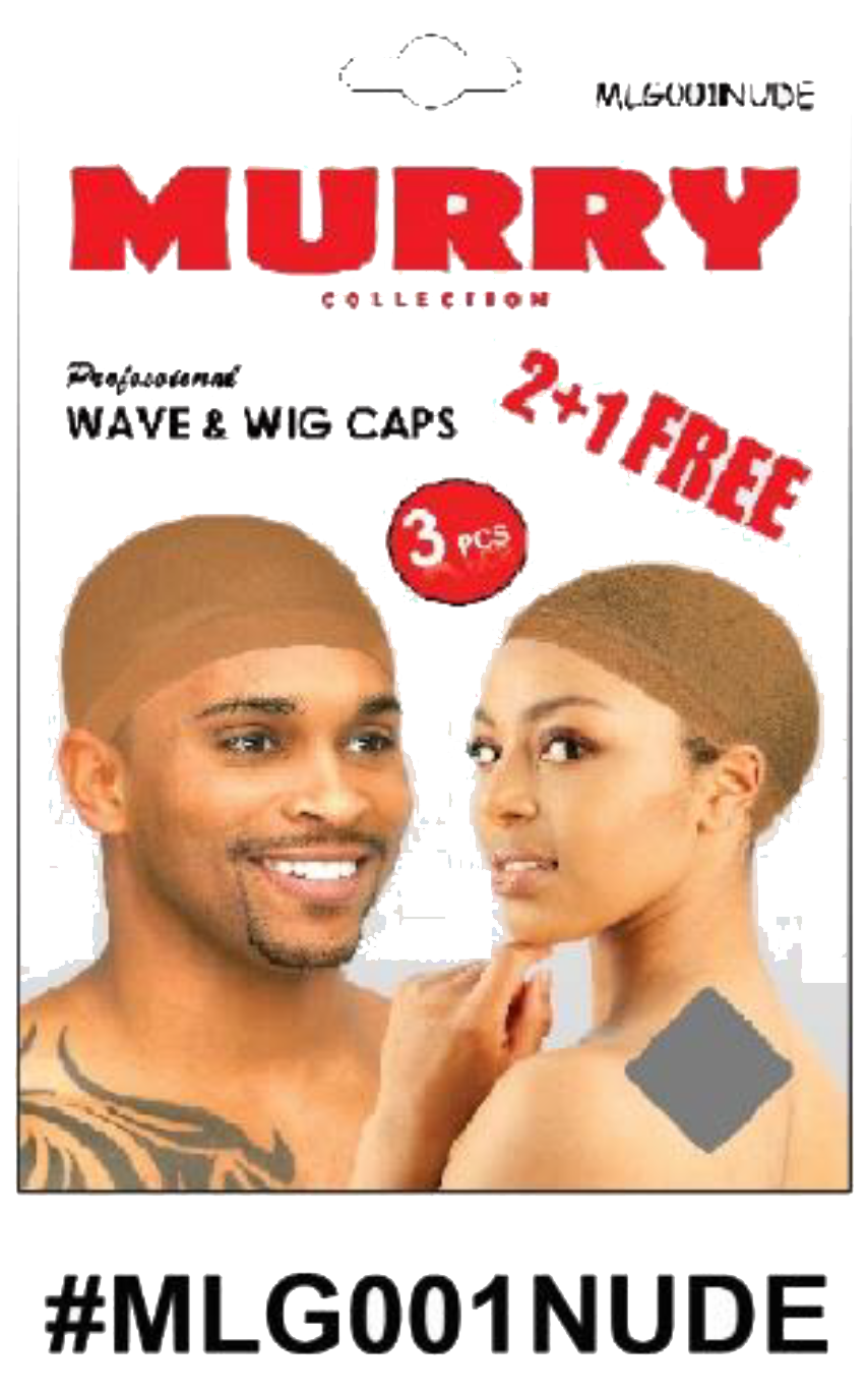"Murry Collection Professional Wave & Wig Caps - Nude - 2+1 Free, 3-Piece Pack."