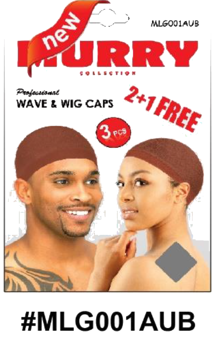 "Murry Collection Professional Wave & Wig Caps - Auburn - 2+1 Free, 3-Piece Pack."