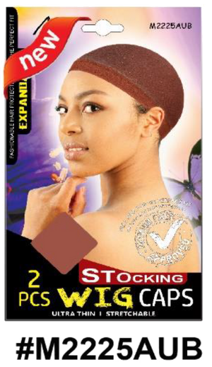 "Expandable Stocking Wig Cap in Auburn (#M2225AUB) for secure fit and hairstyle maintenance."