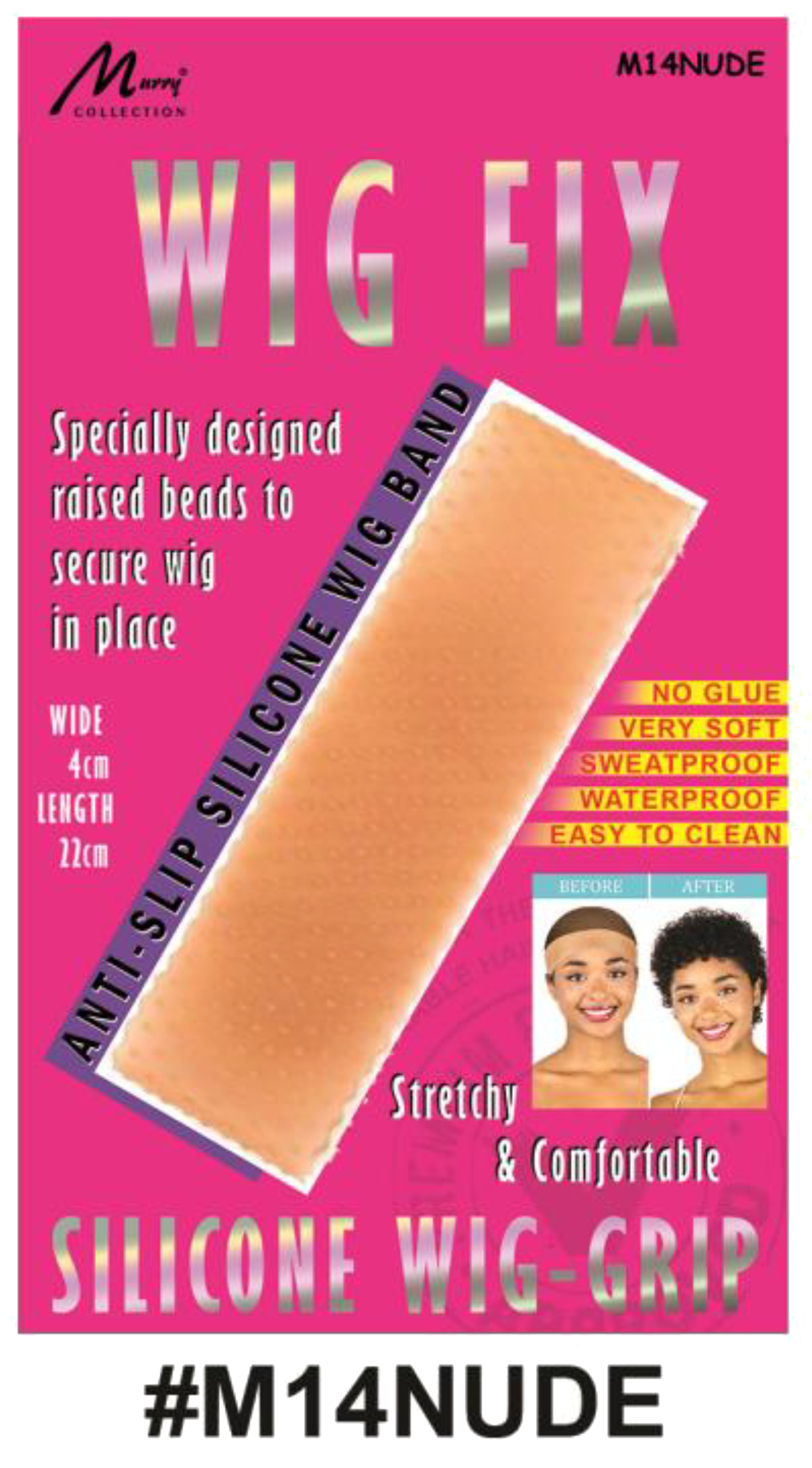 "Silicone Wig Grip Band in Nude (#M14NUDE), featuring a sweatproof and waterproof design."