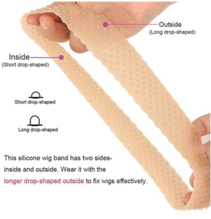 "Silicone Wig Grip Band in Nude (#M14NUDE), featuring a sweatproof and waterproof design."