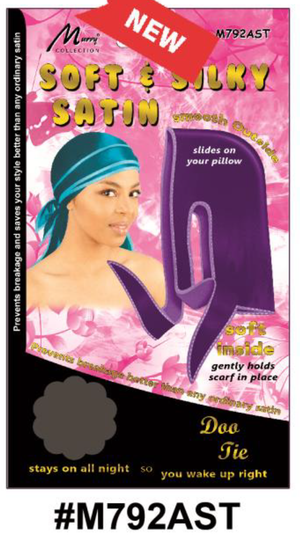 "Soft & Silky Satin Doo Tie in Assorted Colors (#M792AST) - Smooth Outside & Soft Inside for Maximum Comfort."