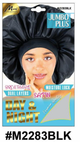 Jumbo Plus Satin Bonnet - Dual Layer - Day & Night - Black & Assorted (#M2283BLK & #M2283AST)