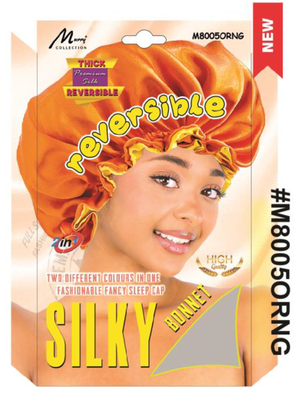 Reversible Silky Bonnet - 2-in-1 Premium Satin Sleep Cap - Multiple Colors - #M8005