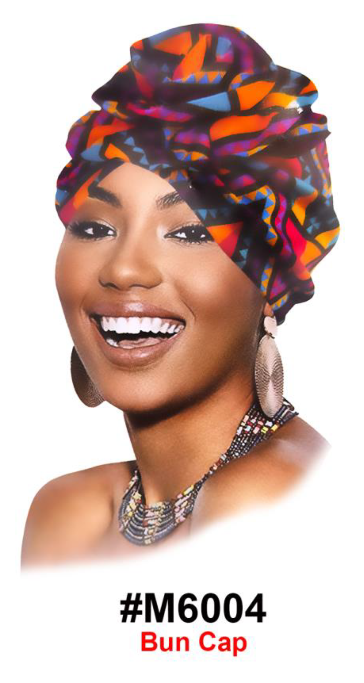 Stylish Bun Cap - Geometric Pattern (#M6004)
