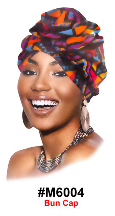 Stylish Bun Cap - Geometric Pattern (#M6004)