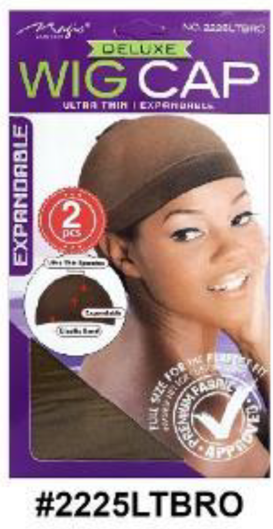 "Stocking Wig Cap in Brown (#2225DBRO) - Breathable and Lightweight Spandex Wig Cap."
