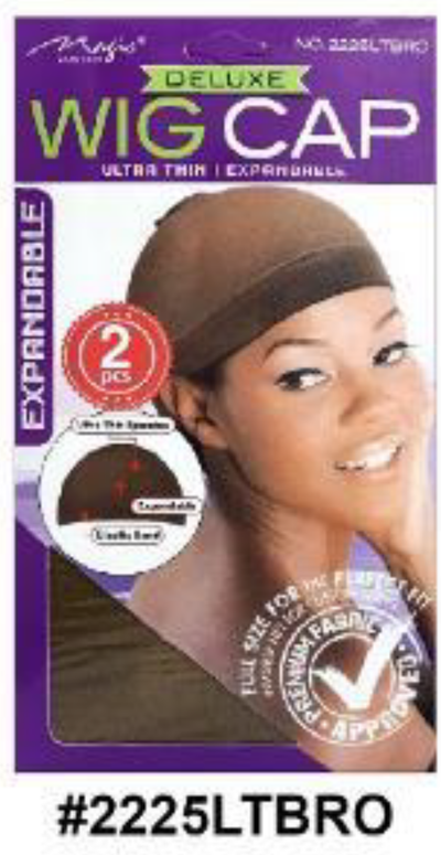 "Stocking Wig Cap in Brown (#2225DBRO) - Breathable and Lightweight Spandex Wig Cap."