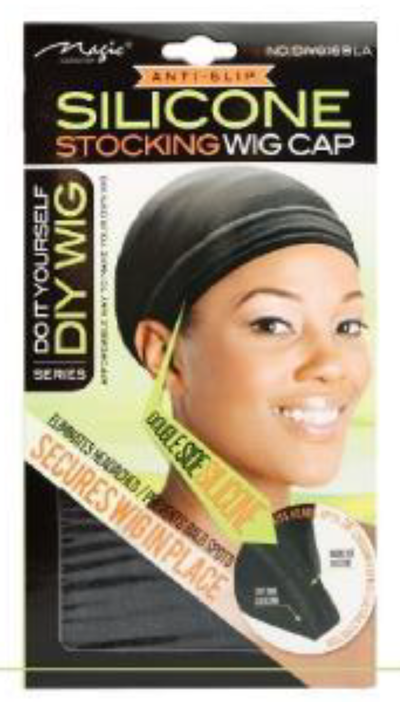 Silicone Stocking Wig Cap - Anti-Slip Double Size Stretch - Black - #DIY015BLA