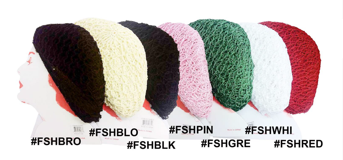 "Black Crochet Hair Snood (#FSHBLK) - Perfect for Everyday Use."