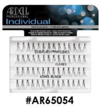 "Ardell Individual DuraLash Flares Long Black (#AR65054) - Dramatic and Bold Lash Enhancement."