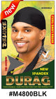 Deluxe Spandex Durag - Black (M4800BLK) | Adjustable, Breathable, Extra Long Tails