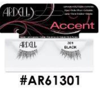"Ardell Accent Lashes 301 Black (#AR61301) - Natural Flared False Lashes for Everyday Elegance."