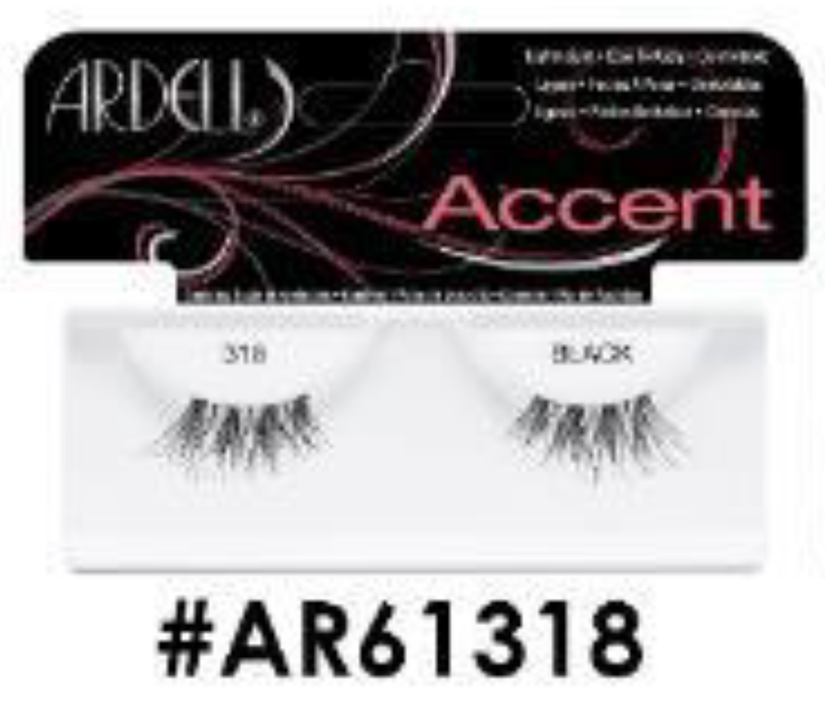 "Ardell Accent Lashes 318 Black (#AR61318) - Lightweight Outer Corner False Lashes."