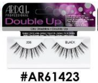 "Ardell Double Up False Lashes 206 Black (#AR61423) - Bold, Double-Layered Eye Lashes for Dramatic Looks."