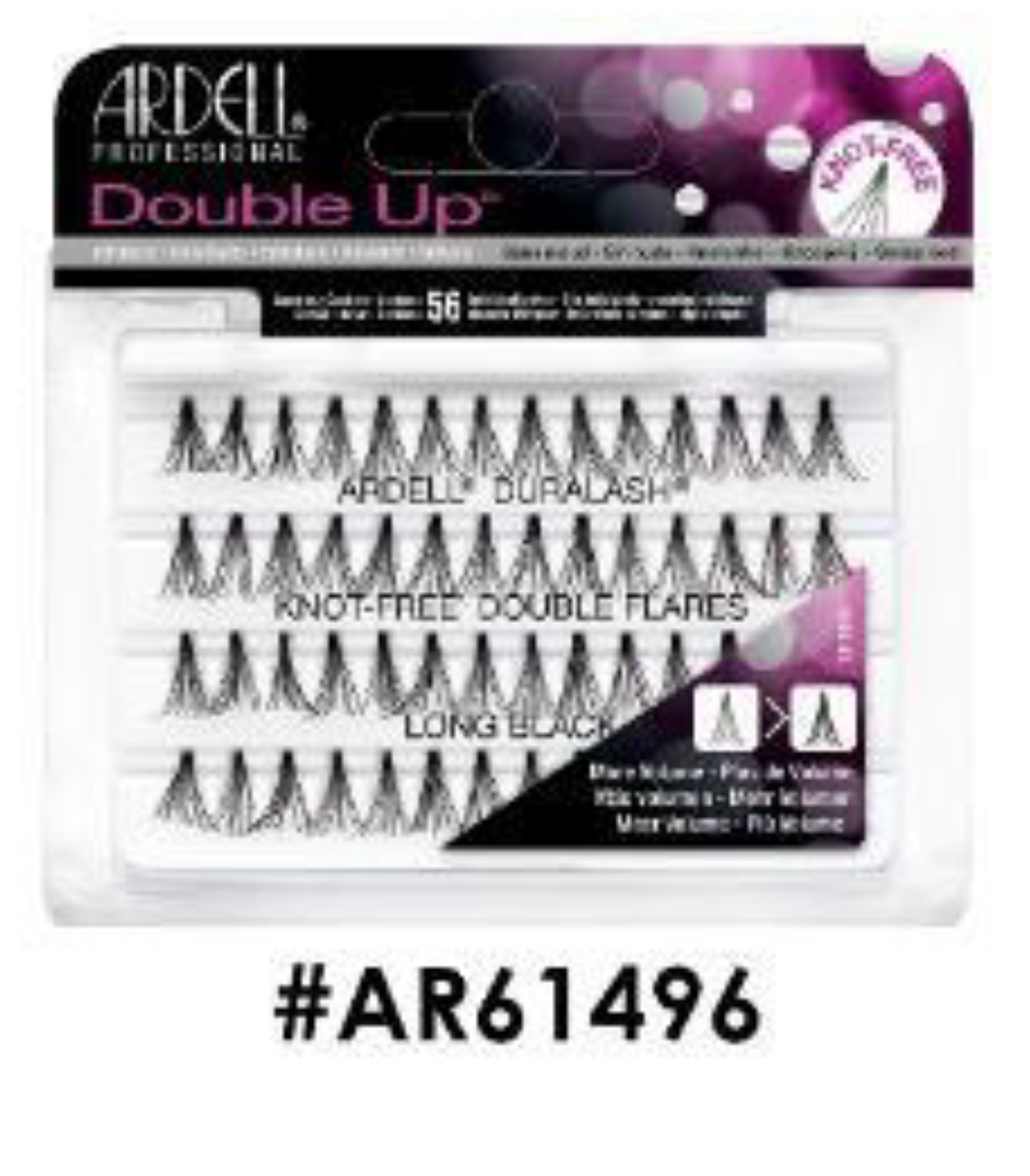 "Ardell Double Up Knot-Free Double Flares Long Black (#AR61496) - Dramatic Volume and Length."