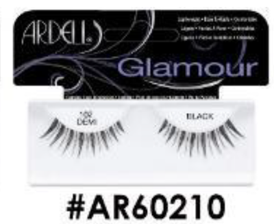 "Ardell Glamour False Lashes 102 Demi Black (#AR60210) - Subtle and Elegant Glamour."