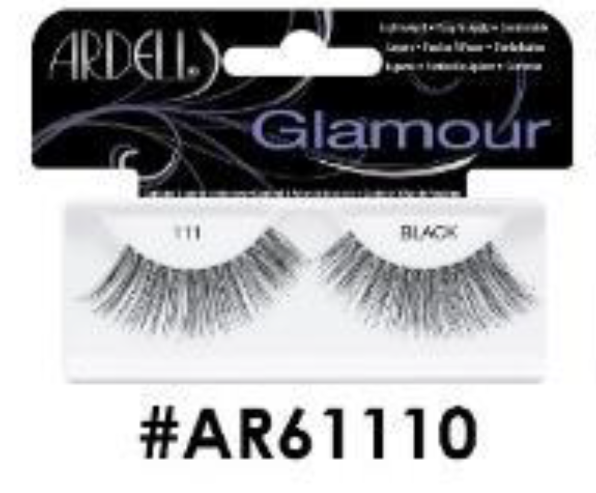 "Ardell Glamour False Lashes 111 Black (#AR61110) - Long and Full for Dramatic Looks."