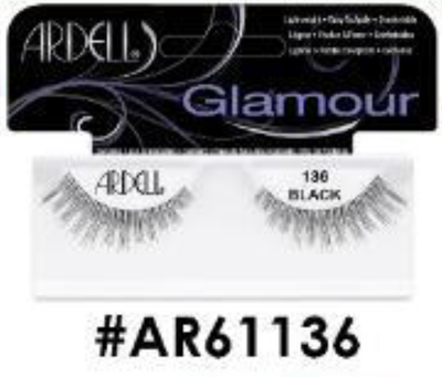 "Ardell Glamour False Lashes 136 Black (#AR61136) - Bold and Dramatic."