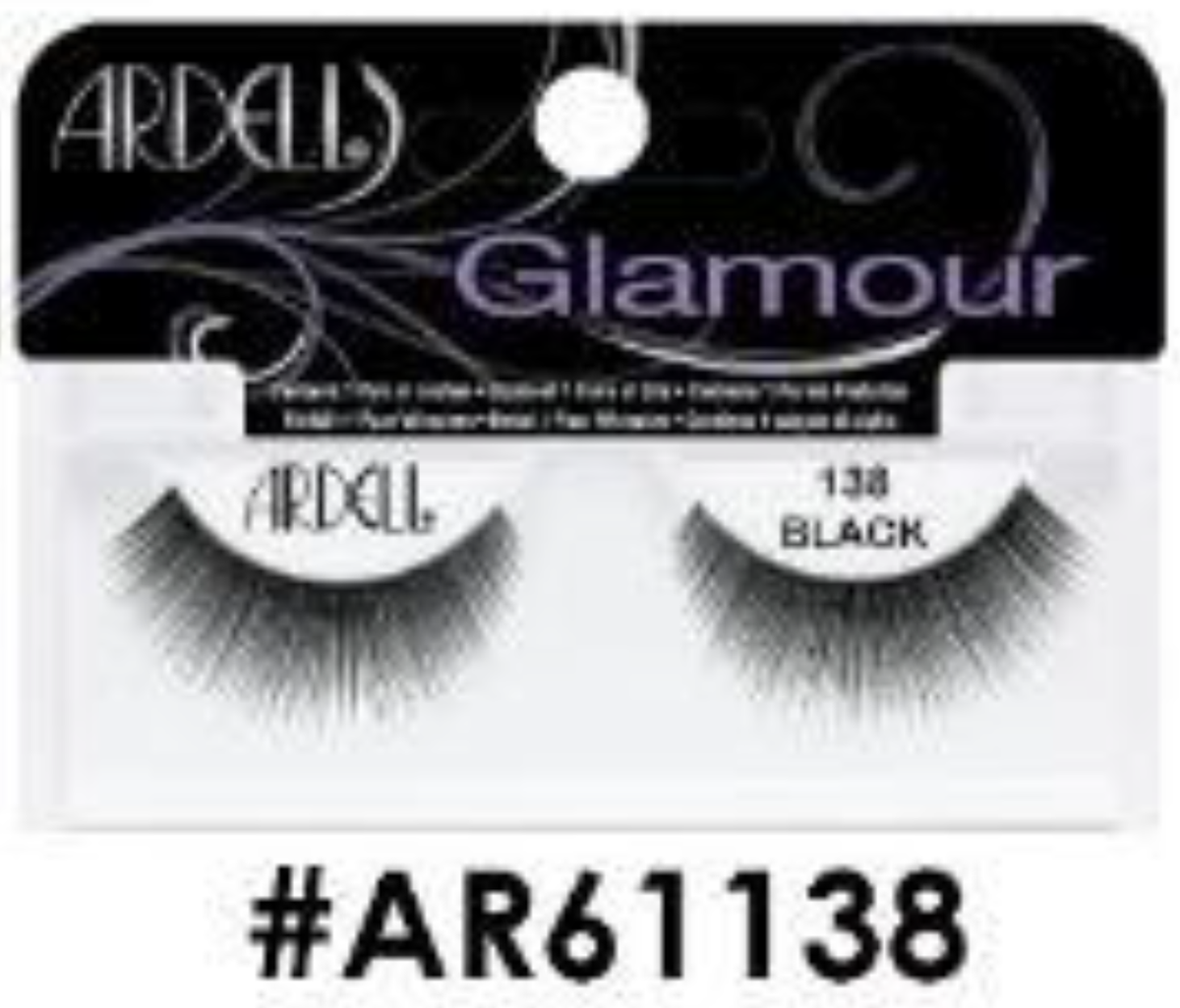 "Ardell Glamour False Lashes 138 Black (#AR61138) - Bold and Voluminous."