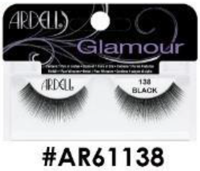 "Ardell Glamour False Lashes 138 Black (#AR61138) - Bold and Voluminous."
