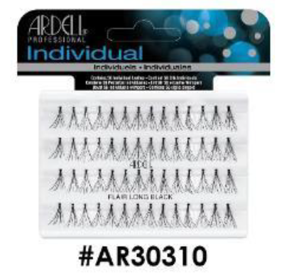 "Ardell Individual DuraLash Flare Long Black (#AR30310) - Dramatic and Customizable Lash Look."