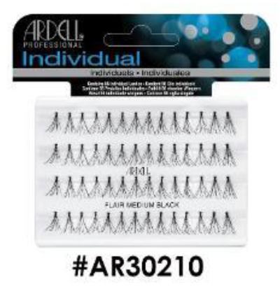 "Ardell Individual DuraLash Flare Medium Black (#AR30210) - Balanced Volume and Natural Finish."