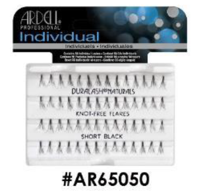 "Ardell Individual DuraLash Knot-Free Flares Short Black (#AR65050) - Natural and Lightweight Lash Enhancement."
