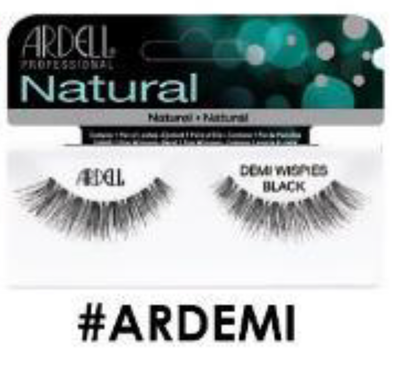 "Ardell Natural Demi Wispies Black (#ARDEMI) False Lashes for Soft and Glamorous Looks."