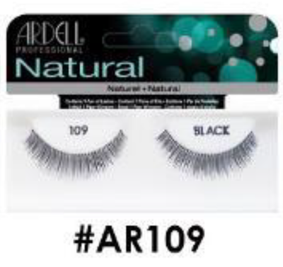 "Ardell Natural False Lashes (#AR109) Style 109 in Black - Lightweight, Reusable, and Subtle for Everyday Glam."