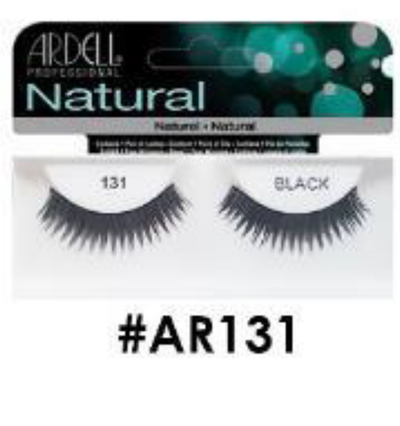 "Ardell Natural False Lashes (#AR131) Style 131 in Black - Fuller and Dramatic Lashes for Everyday Glamour."
