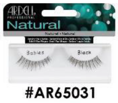 "Ardell Natural False Lashes Babies Black (#AR65031) - Lightweight and Subtle Look."