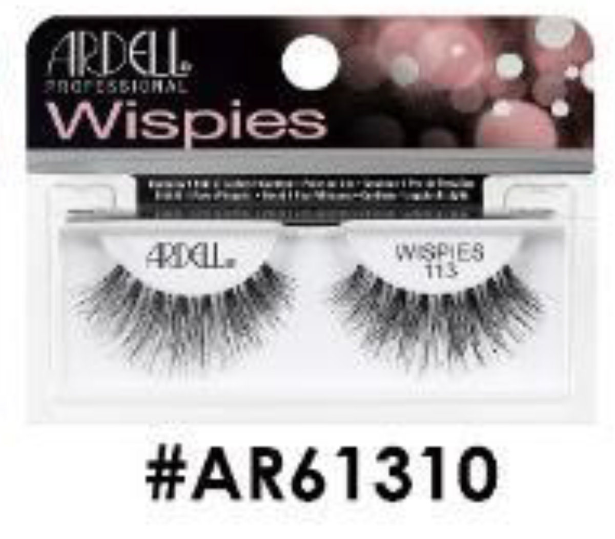 "Ardell Wispies False Lashes 113 Black (#AR61310) - Long and Flared Look."