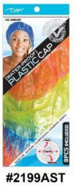 "Assorted Colors Waterproof Plastic Caps - 8pc Set."